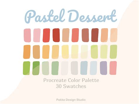 Procreate Color Palette Pastel Dessert Graphic By Pakka Design Studio