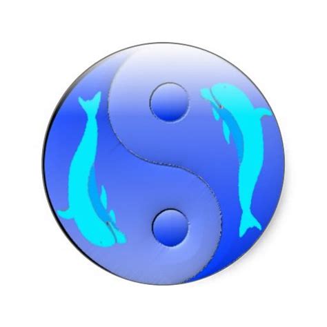 Ying Yang Dolphin Classic Round Sticker Ying Yang Round Stickers Yin Yang Art