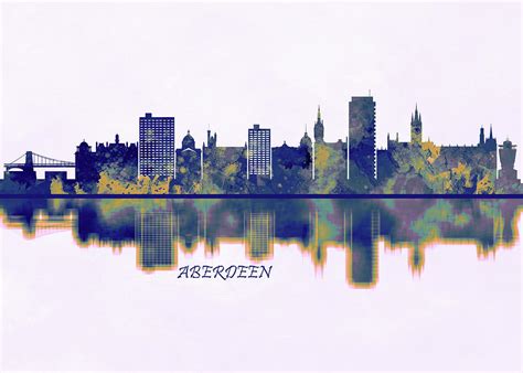 Aberdeen Skyline Mixed Media By NextWay Art Fine Art America