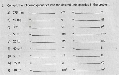 Conversion of Units | PDF