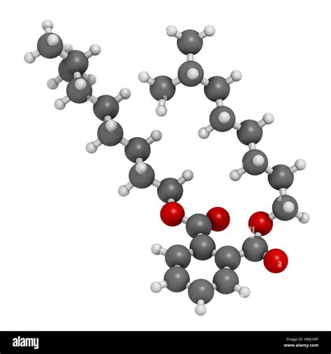 Diisononil Ftalato DINP molécula de plastificante 3D rendering Los