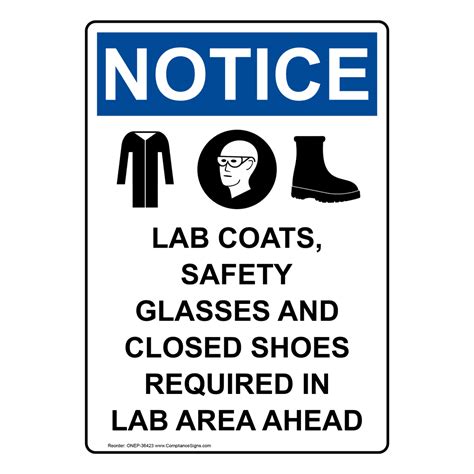 Vertical Lab Coats Safety Sign OSHA NOTICE