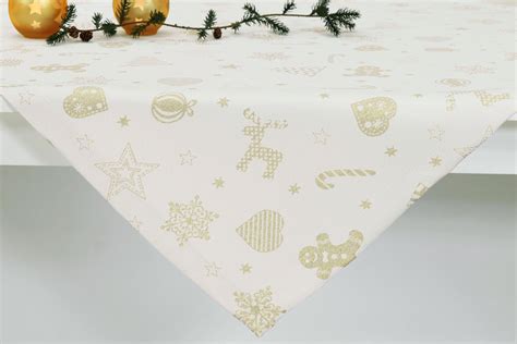 Tischdecke Ab X Cm X Cm Quadratisch Weihnachten Muster Gold