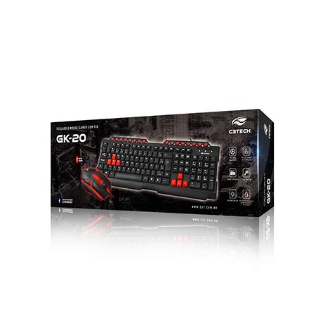 Kit Teclado E Mouse Fio Gamer Gk 20bk C3tech Blue Distribuidora