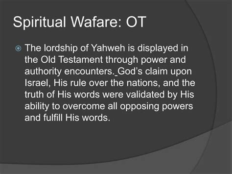 Spiritual Warfare Introductory Considerations Ppt