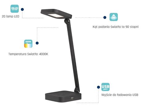 LAMPKA BIURKOWA LED Z USB MAXCOM ML1001USB Lampy stołowe w sklepie PGE