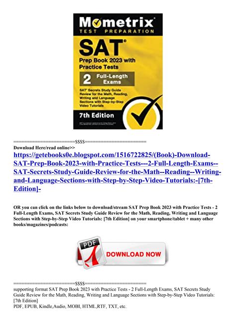 (Book) Download SAT Prep Book 2023 with Practice Tests - 2 Full-Length Exams SAT Secrets Study ...