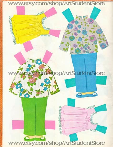 Printable Digital Pdf Instant Vintage Paper Dolls Tini Go Etsy