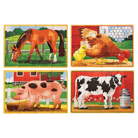 Melissa And Doug Farm Animals Jigsaw Puzzles In A Box - Buy Online