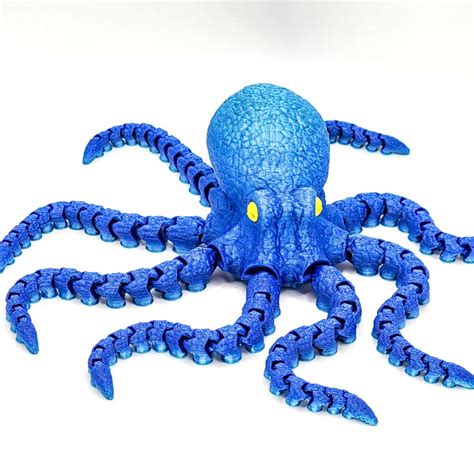 3d Printed Articulated Octopus Figurine Toddler Room Decor Etsy