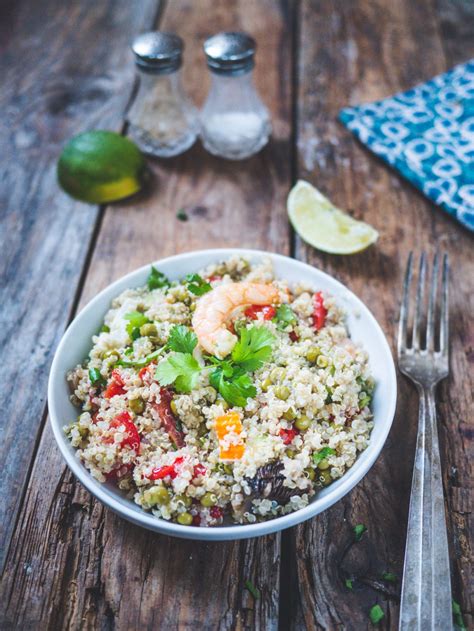 Salade Quinoa Poivron Crevettes Recette Plat Complet