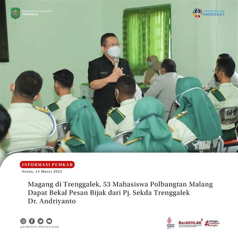 Magang Di Trenggalek Mahasiswa Polbangtan Malang Dapat Bekal Pesan