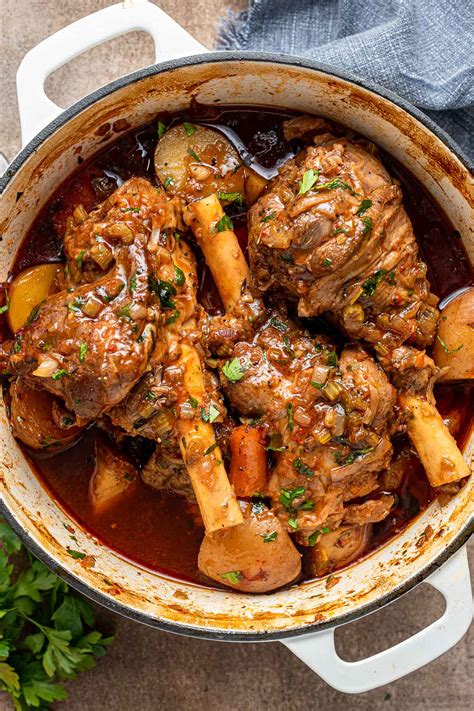 Easy Braised Lamb Shanks Recipe Dinner Then Dessert