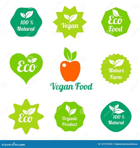 Organic Food Farm Fresh And Natural Product Stickers And Badges