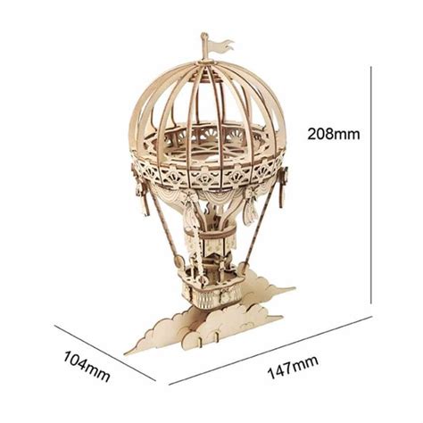 ROKR Mini Hot Air Balloon Model Kit An Eye Catching And Whimsical Wooden Model Wooden