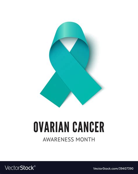 Ovarian cancer awareness ribbon Royalty Free Vector Image