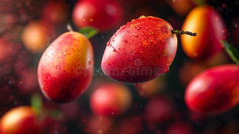 Bunch Of Floating Mangoes Stock Illustration Illustration Of Mango