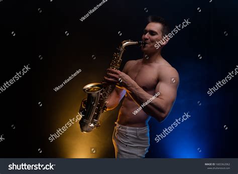 Muscular Man Naked Torso Playing On Stock Photo Shutterstock