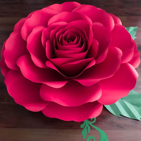 Pdf A4 Xl Rose Paper Flower Templates W Rose Bub Center Etsy