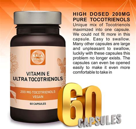 Kala Health Ultra Tocotrienol 200mg Vitamin E Complex Vegan Formula