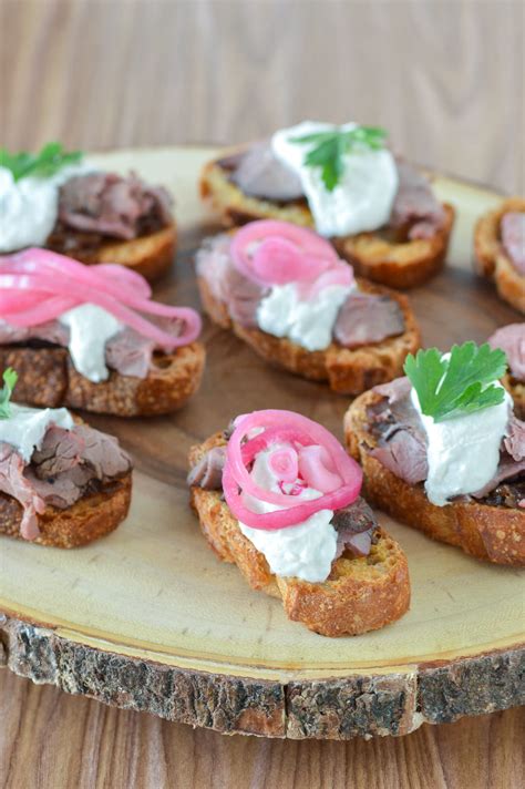 Roast Beef Crostini with Horseradish Cream - Two Ways - Partylicious