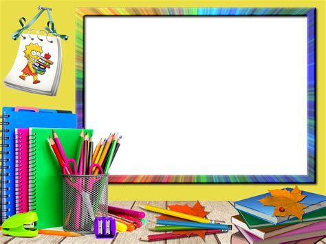 School Png Frame Preschool Art Activities Page Borders Design