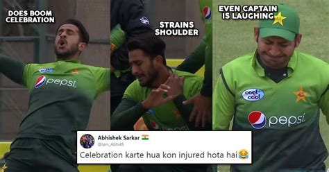 hasan alis wicket  celebration  wrong twitter  trolling
