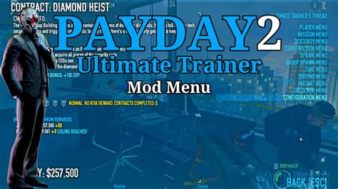 Payday2 Ultimate Trainer Mod Menu Updated Cheat 2022 Easy