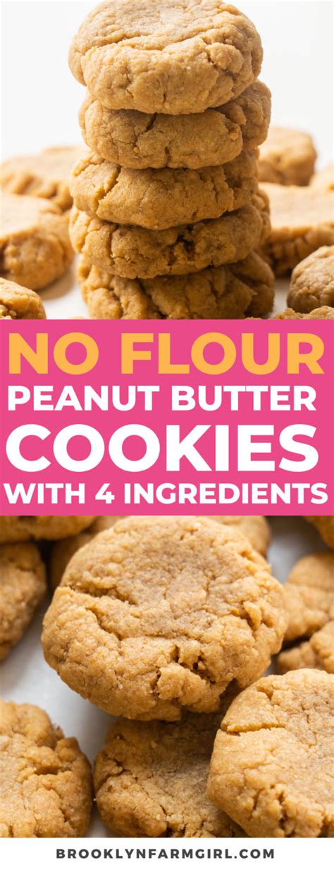 No Flour Peanut Butter Cookies With 4 Ingredients - Brooklyn Farm Girl