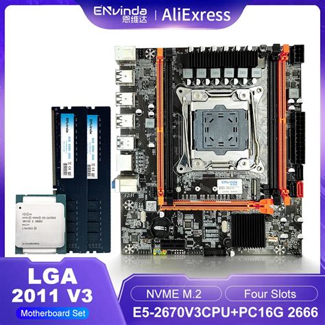 Envinda D4 Ensemble Carte Mère Avec Xeon E5 2670 V3 Lga2011 3 Cpu 2pcs