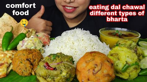 Big Bites Eating Dal Chawal And Different Types Of Bharta Bengali