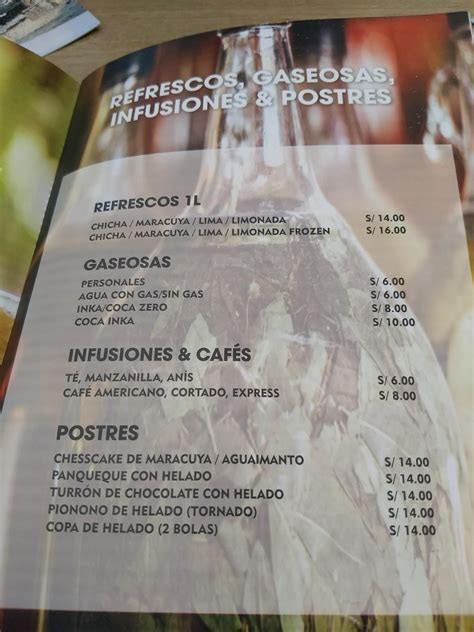 Carta Del Restaurante Sabores Peruanos Chiclayo