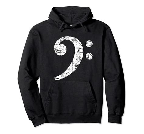 Bass Clef Vintage White Bassist Bass Player Pullover Hoodie T Shirt Graphic Fans