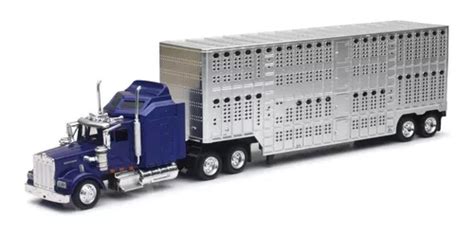 Kenworth W900 Escala 1 43 Con Caja Ganadera Marca New Ray Envío gratis