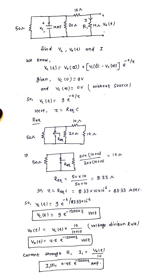 Solved Knowing That Vc 0 9 V Calculate Vc Vo T And The Current