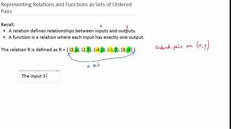 Ordered Pairs And Functions