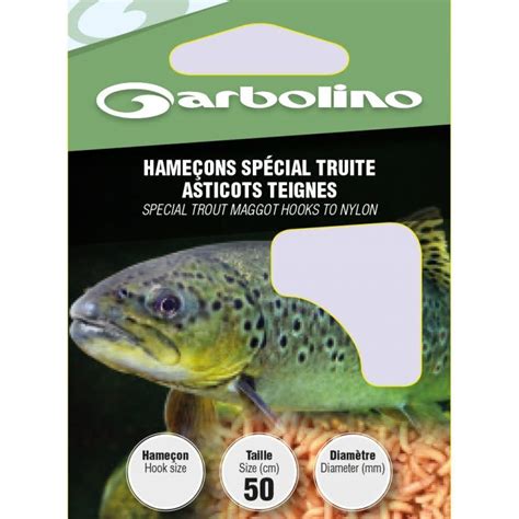 Garbolino Hameçons Montés Spécial Truite Asticots Teignes 50cm