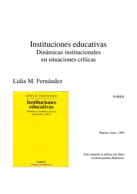 Lidia Fernandez Cap Componentes Constitutivos De Las Instituciones