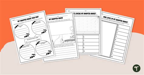 Haunted House Worksheets Descriptive Writing Activity Teach Starter