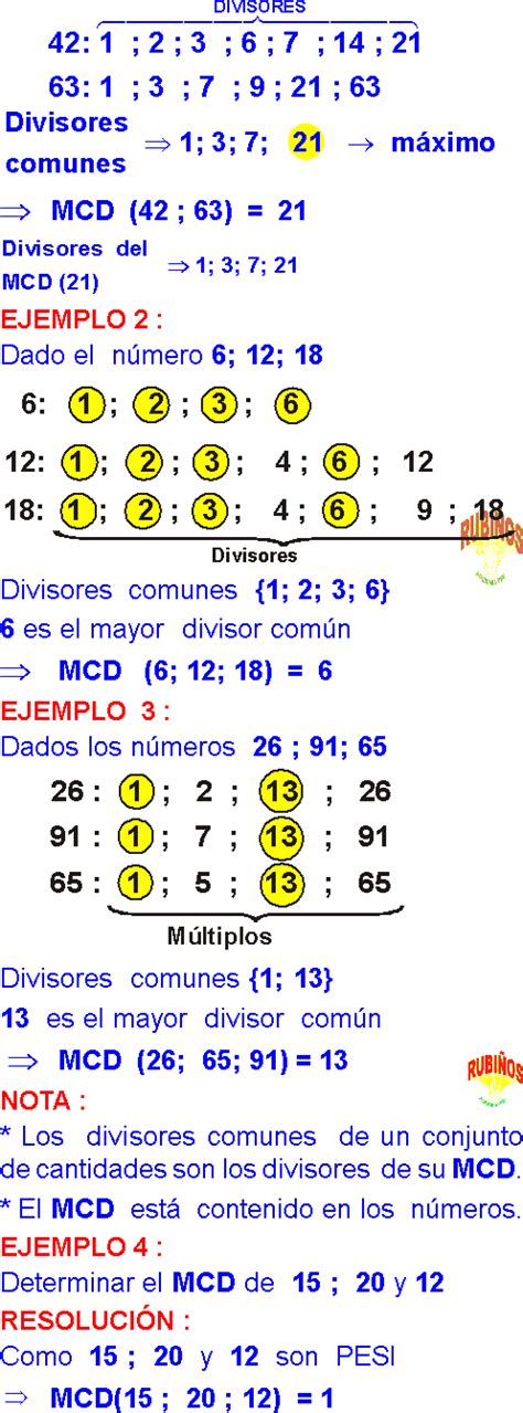 Mcd Y Mcm Ejercicios Resueltos Pdf