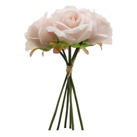 Nude Bunch Of Silk Bella Roses Artificial Wedding Cake Flowers