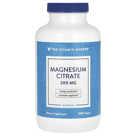 The Vitamin Shoppe Magnesium Citrate 200 Mg 300 Tablets