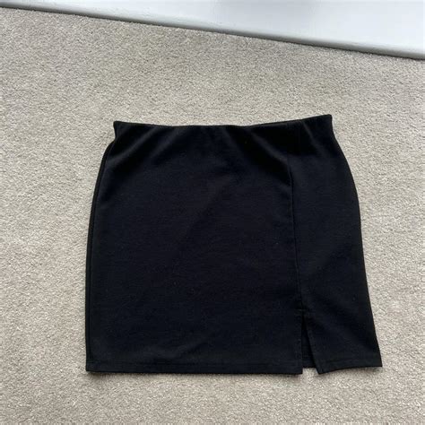 Monki Black Mini Skirt Stretchy Material And Goes Depop