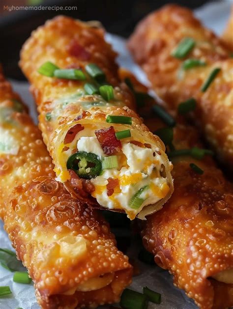 Bacon Jalapeño Popper Eggrolls Recipe in 2024 Jalepeno recipes