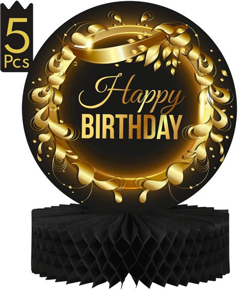 Buy Happy Birthday Table Decorations Centerpieces - 4-Pack Double Sided Happy Birthday ...