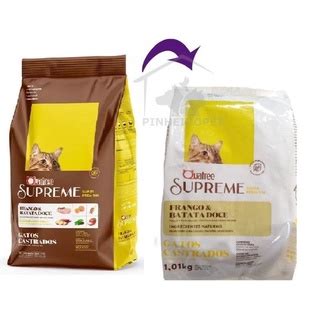 Ração Quatree Supreme Gatos Castrados Frango Batata Doce Pacote 1kg