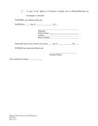 Wyoming Affidavit Following Service By Publication Fill Out Sign