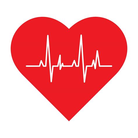 Heart With Heartbeat Line Set Of Heart Beat Pulse Line Vector Icon