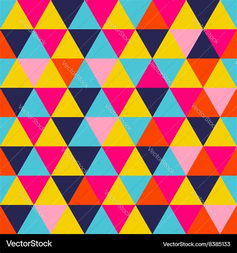 Colorful triangle geometric seamless pattern Vector Image