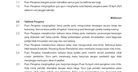 M Minit Taklimat Mingguan Google Docs